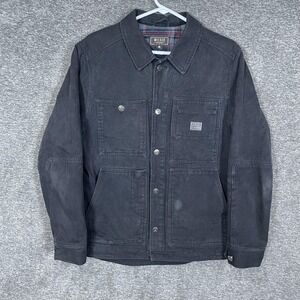 Wilder And Sons Jacket Mens Medium Black Canvas Lined Workwear Chore Coat